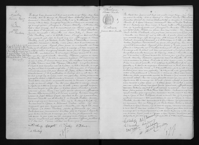 Registre des mariages et des divorces (1893). Tables alphabétiques (au nom des hommes puis au nom des femmes).