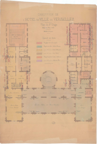 Chauffage de l'Hôtel de ville de Versailles. Deuxième étage.