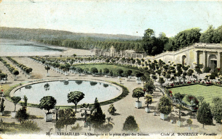 Versailles - L'Orangerie et la pièce d'eau des Suisses. Cliché A. Bourdier, Versailles